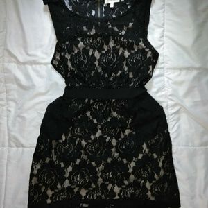 Black Lace Dress with Pockets